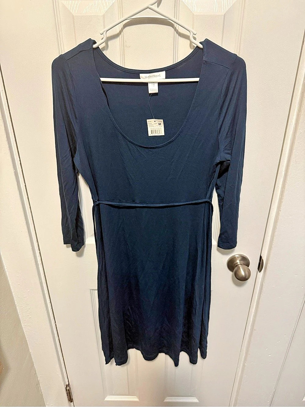 Motherhood Maternity Navy Tie-Waist Dress Medium NWT